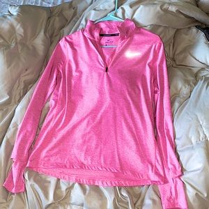 Nike dri fit pink quarter zip top size M. Breathable and lightweight
